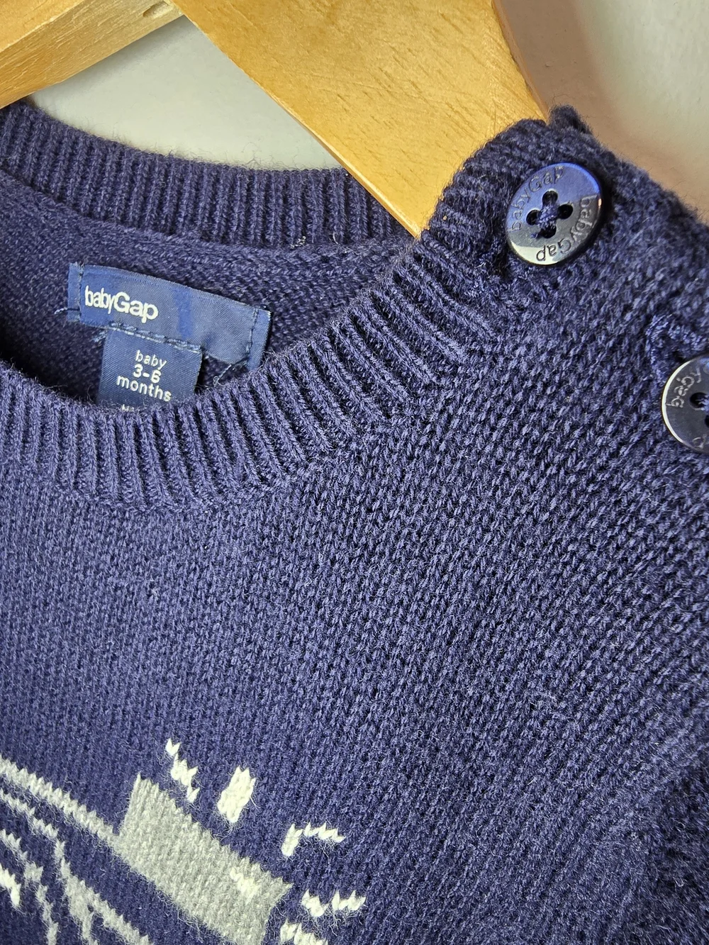GAP Navy Knit Camera One-Piece Romper Baby Infant Size 3-6M Fall Style